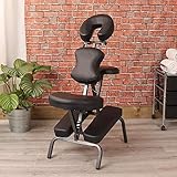 Wido Portable Folding Massage Chair Beauty Therapy Salon Faux Leather Black