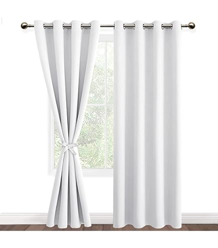 Rideau Occultant Beige 140x240 Cm - 2 Panneaux à œillets, Thermique Et Anti-bruit