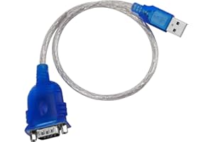 Times Mark USB to RS232 Serial Cable Adapter – 1-Port DB9 Serial Adapter with Chipset – 20in (50cm) Cable to 9 Pin USB for Modem, Printer, Router, GPS, Barcode Scanner, POS[-NOT a display cable-]