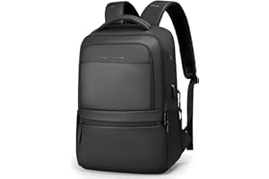 MARK RYDEN Plecak na laptopa o przekątnej ekranu 15,6", plecak biznesowy, podróżny, do noszenia na co dzień, ze złączem USB, do szkoły, pracy, na kemping, dla mężczyzn i kobiet, czarny, 35*25*10
