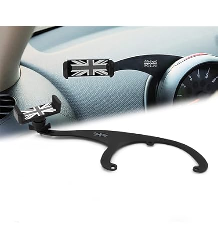 Bruce & Shark Handyhalter Metallmaterial stabil Union Jack Aussehen Autotelefon Klapphalter Passend für Mini Cooper R55 R56 F54 F55 zubehör Schwarz & Grau Bruce & Shark Handyhalter Metallmaterial stabil Union Jack Aussehen Autotelefon Klapphalter Passend für Mini Cooper R55 R56 F54 F55 zubehör Schwarz & Grau