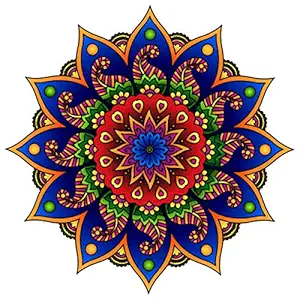 All Your Design Diwali Self Adhesive Waterproof Vinyl Floor Rangoli Stickers for Home Decoration (Multicolour, 16 x 16 Inch)