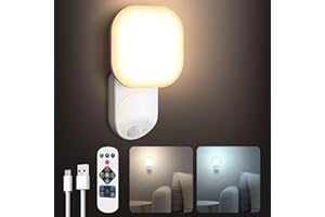 Bawoo Applique Murale Avec Détecteur De Mouvement, Rechargeable Lampe Murale Sans Fil, Trois Modes D'éclairage,Installation Magnétique Sans Perçage, 4000 MAh ​Pour Salle De Cave/Couloir/Escaliers