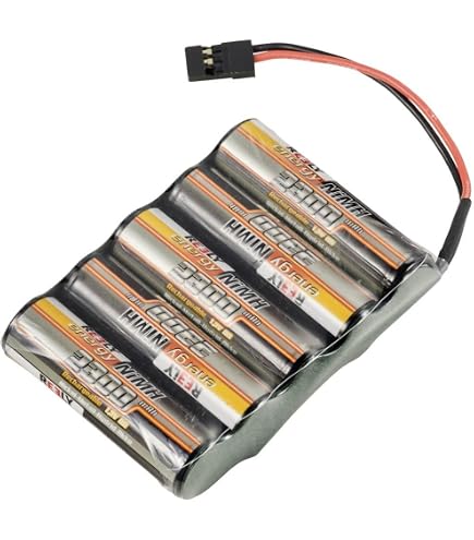 Absima Modellbau-Empfängerakku NiMh 6V 1700 MAh – Für 1/8 RC-Fahrzeuge, 5 Zellen, Hump JR