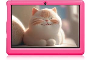Byxsb Kids Tablet 10 inch Android 13 Tablet for Kid 64GB ROM with Parental Control, WiFi, Bluetooth, Kid-Proof Case (Pink)
