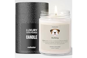 Bulldog Candle - Over 100+ Breeds - 220g Soy Wax - Madagascan Vanilla & Jasmine - Bulldog Gift for Christmas or Birthday - Dog Lover Candles by Makester