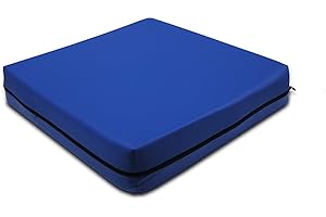 PEPE Mobility Cuscino Antidecubito per Sedia a Rotelle (42x42x8 Cm), Memory Foam, Ortopedico, Viscoelastico, Blu - Made in Europe