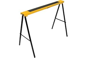 Performance Tool W54035 Folding Metal Sawhorse (250 lb capacity), Black