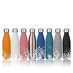 king do way Portatile Borraccia in Acciaio Termica Bottiglia d'Acqua Sportive 500ml per Mantenere Caldo e Freddo