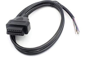 LoongGate OBD-II 16 Pin per terminare Cavo a Spina Aperta - OBD2 16 Pin Femmina Cavo di Estensione connettore diagnostico - 1 Metri (3,2 Piedi)