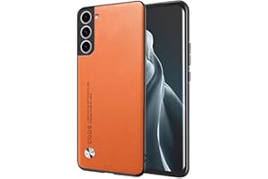 EASSGU Coque de Téléphone pour Samsung Galaxy S23+ / Samsung S23 Plus (6.6" inches), Etui en Cuir de Style Business - Orange