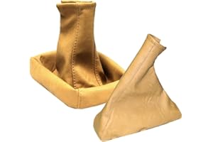 Aerzetix: Cuffia leva cambio e freno a mano in pelle sintetica beige