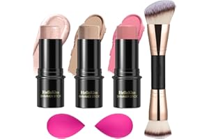 ‎HILARECO 3 Piece Cream Contour Pen Makeup Set, Shades with Highlighter, Blush and Bronzer, for Shaping the Cheeks, Waterproof (Universal, #03+#08+#13)