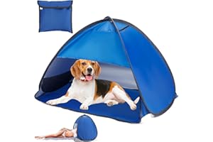 TWSHINY Pop Up Beach Tent, Headrest Tent Mini Portable Dog Sun Shelter Laptop Phone Pet Sun Shade with Phone Holder and Storage Bag