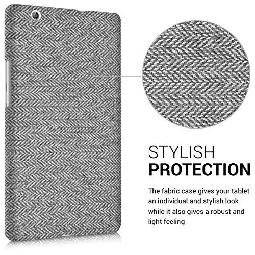 kwmobile Hardcase Stoff Hülle für Huawei MediaPad M3 8.4 – Cover Case in Canvas Design Hellgrau - 3