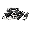 MX BNC connector Video Power Pre-Made All-in-One Video Security 3+1 Complete Copper CCTV Cable connector with 2 Solid Open End CCTV BNC Connectors for CCTV DVR Surveillance System (Pack of 10)