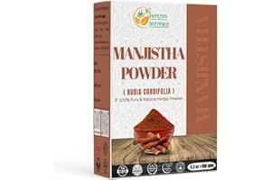 Herbs Botanica Manjistha Root Powder India Maddar Powder Rubia Cordifolia for Natural hair Color, Skin Care 5.3 oz