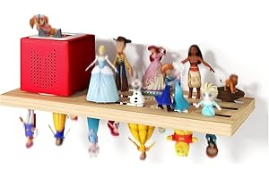 EUUEKathy For Tonies Shelf Magnetic – For Tonies Figures Shelf Magnetic, for Tonie Box Wall Shelves Holds up to 30-36 Figures,Wall Floating Shelves for Kids Room or Playroom