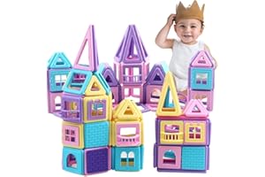 HOVCEH Magnetische Bausteine 40 Teile, Magnetspielzeug Magnete für Kinder, Magnetische Bausteine Spielzeug, Bauklötze Kinderspielzeug für Kinder Geschenk ab 3 4 5 6 7 8 Jahre Junge Mädchen