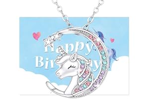 JCHENYE 2 Regali di compleanno che includono collane di unicorno e biglietti di auguri, i migliori regali di compleanno per ragazze, collane di angeli custodi per ragazze, regali di compleanno speciali