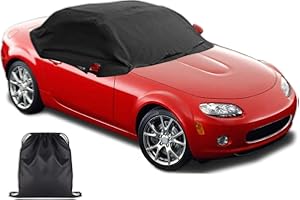 LUOLETY Halbgarage für Mazda MX-5 MK4 2015-2024, 420D Oxford wasserdichte Autoabdeckung, UV-Schutz, staubdichte Abdeckung vor Sonne, EIS, Frost und Schnee für 2015-2024 ND, 2018-2024 ND2