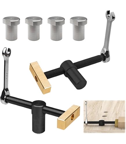 2PCS Woodworking Table Workbench Auxiliary Tool, DIY Positioning Bench Planing Stop Baffle 19/20mm Hole Planing Stop Bench Dogs Clamp Aluminum Alloy - View #7