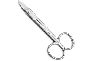 ASM INSTRUMENTS ASM® Professional Toe Nail Scissors Ingrown Toenail Treatment - Heavy Duty Stainless Steel Beauty Cuticle Scissor for Fingernails, Nose, Beard & Eyebrow Scissors - Perfect Gifts for Women & Men
