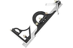 ChgImposs juego de medición de nivel de transportador y regla cuadrada deslizante ajustable de 12 pulgadas, pulgadas/métricas