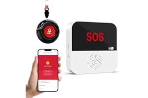 CHUNHEE Tuya WiFi Smart SOS Emergency Alarm Beeper Botón de llamada de Emergencia para Personas Mayores Conexión Remota de Teléfono Móvil 1 Botón de Pánico SOS 1 Receptor (sólo admite Wi-Fi de 2,4 GHz)