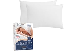 ‎LIVESSA LIVESSA wasserdichter Kissenbezug 40 x 80 cm (2er Pack) - Kissenschoner mit Reißverschluss, Pillow Protector, Anti-Milben, Oeko-Tex Zertifiziert, Atmungsaktiv, %100 Baumwolle Oberfläche