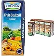 Lacnor Fruit Cocktail Nectar Juice - 180 ml x 8 & Essentials Chocolate Milk, 100% Natural, Rich in Vitamin and Calcium, 28% Reduced Sugar, 180 ML Pack of 8