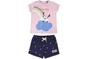 CERDÁ LIFE'S LITTLE MOMENTS Conjunto Ropa Bebe Niña Disney Minnie Mouse-Camiseta + Pantalon de Algodón, Blanco, 3 años para Niñas