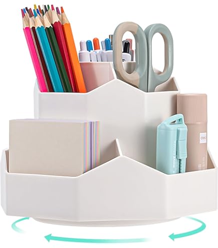 Portapenne Girevole 360° - Organizer Scrivania 9 Scomparti, Capacità 400 Penne - Foto 4