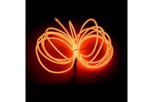Balabaxer Linea luminosa Arancione, striscia luminosa al neon portatile del pacchetto batteria 5M, può essere tagliata a volontà, applicabile alla festa, Halloween, decorazione fai da te