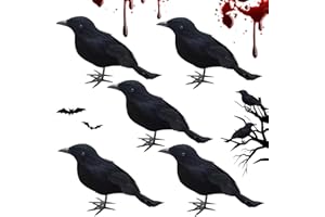 MAIBAOTEMBT Decorazione Halloween Corvo, Corvo Nero di Halloween, Piuma Corvi Fatta Mano, Corvi Piumati Artificiali, Halloween Corvi Decorazione, Decorazioni Realistiche di Corvo, per Festa di Halloween