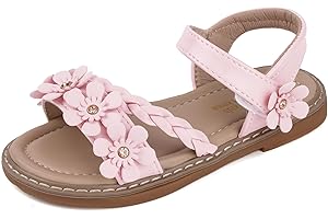 IASKDIN Sandalen Mädchen Blumen Sandals Sommer Strandsandalen
