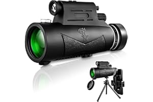 12x50 Monocular Telescope for Adults, BILLION DUO HD High Power FMC BAK4 Prism Monocular Waterproof Telescope Scope with Smartphone Adapter & Tripod & Flashlight for Bird Watching Camping Traveling