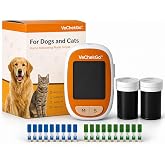 VECHECK GO Glucose and Ketone Meter for Dogs and Cats with 10 Glucose Strips and 10 Ketone Strips Included Monitor for Canine