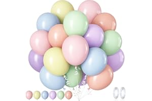 Jobkoo Luftballons Pastell, 60 Stück 12 Zoll Bunt Latex Ballons Regenbogen Helium Luftballons Pastellfarben Macaron Partyballons für Kinder Mädchen Geburtstag Hochzeit Jahrestag Babyparty Dekoration