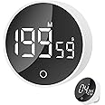 Foyucool 199 Minute Digital Kitchen Timers, Large LED Display Visual Timers, 2 in 1 Magnetic & Standable Countdown Countup Timer, 3 Adjustable Volume, for Cooking, Study, Exercise, White