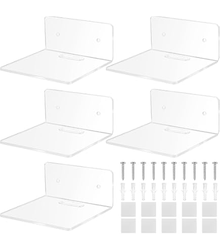 Lot De 4 Étagères Flottantes Invisibles Blanc - Support Mural Pour Livres Et Déco, 16.3x11.2cm, Charge 12kg