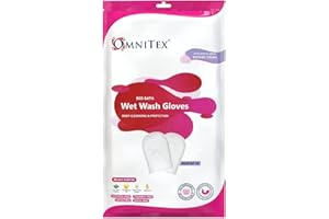 LIMDO 1 Pack of 10 Premium Bed Bath Wet Wash Gloves - Microwaveable | with Dimethicone Barrier Cream, Aloe Vera & Vitamins | Rinse Free Incontinence Bed Bath Wipes in Glove Shape | Alcohol Free |