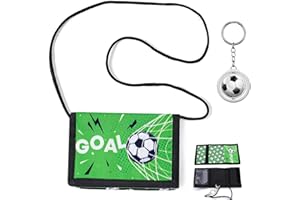 QOWUXHZ 1 Pieza Cartera Niño Monedero Infantil Carteras Para Niños Monedero De Fútbol Bolsa De Cuello Billetera De Fútbol Con Llavero De Metal De Bota De Fútbol Regalos Novedosos Para Niños