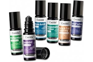 Casida Roll On Top 6 Set - 6 doftrullar Ons med naturliga eteriska oljor - utspädd med kokosolja- doftolja, aromolja - perfek
