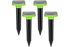 KUCKEE 4PCS Mole Repellent for Lawns, IP66 Waterproof Mole Groundhog Repellent, Sonic Mole Repeller for Yard Garden Lawns, Mole Deterrent Outdoor