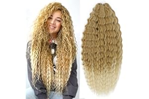 PORSMEER 3 Packs 22 Zoll Water Wave Twist Crochet Hair goldblond/hellblond für Butterfly Locs Crochet Braids Bohemian Hair Extensions Pre-Looped Synthetic Hair Extensions für Frauen