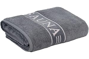 frottana Ręcznik do sauny z obramowaniem, wykonany w 100% z bawełny, kamień, 80 x 200 cm