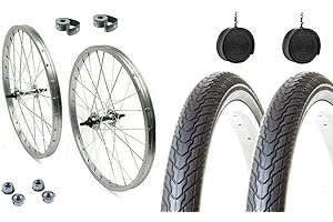 MADICKS Par de llantas completas traseras + delanteras 26 x 1,75 + 2 neumáticos + 2 cámaras de aire con válvula Italia para City Bike – Holanda – Bicicleta de paseo