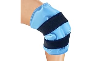 MeoZynxadril Borsa Ghiaccio Ginocchio, Ghiaccio Gel Riutilizzabile, Gel Ghiaccio Caldo Freddo, per Lesioni Alle Gambe, Dolore Muscolare, Gonfiore, Distorsioni, Terapia a Compressione Fredda, Blu