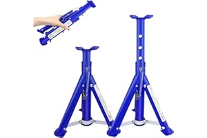 Xinng 3 Tonne Ratcheting Axle Stands (Pair) – Heavy Duty Adjustable Height 305-415mm, Foldable Steel Jack Stands for Car & Van, Garage Workshop Lifting Support, Vehicle Repair Safety Tool